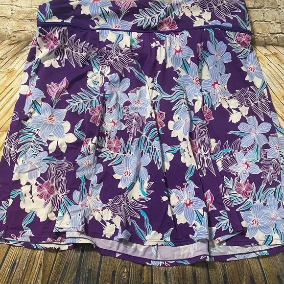 Swimsuits For All Purple Blue Tankini Top Dress - Picture 5 of 7